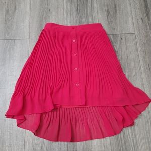 BCBGeneration pink pleated high low skirt